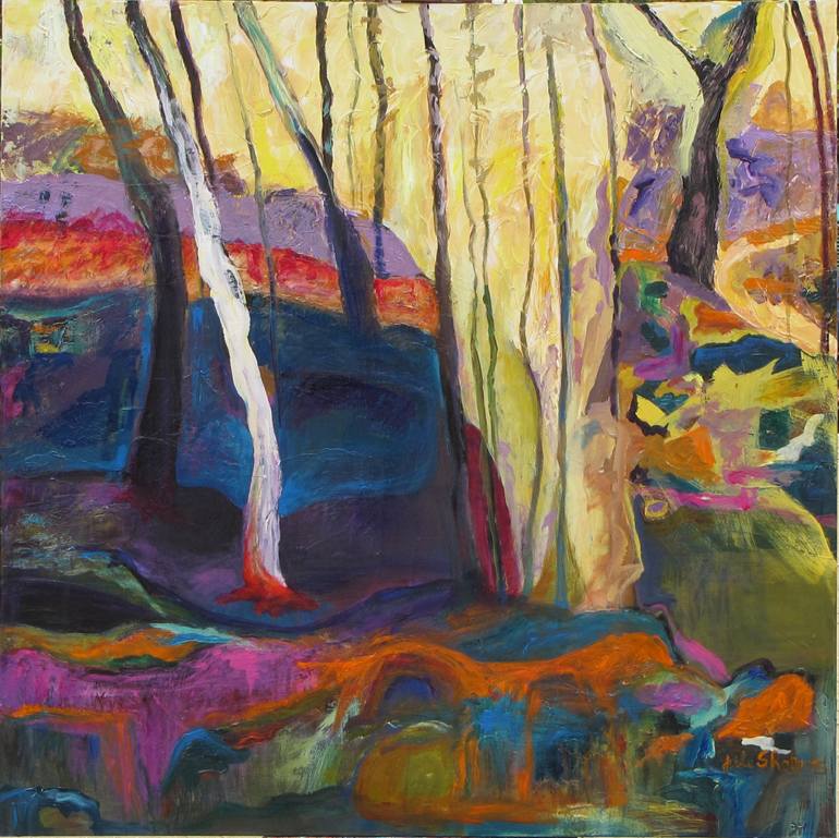 770x769 Saatchi Art Enchanted Forest Painting By Julie Roberts - Enchanted Forest Painting