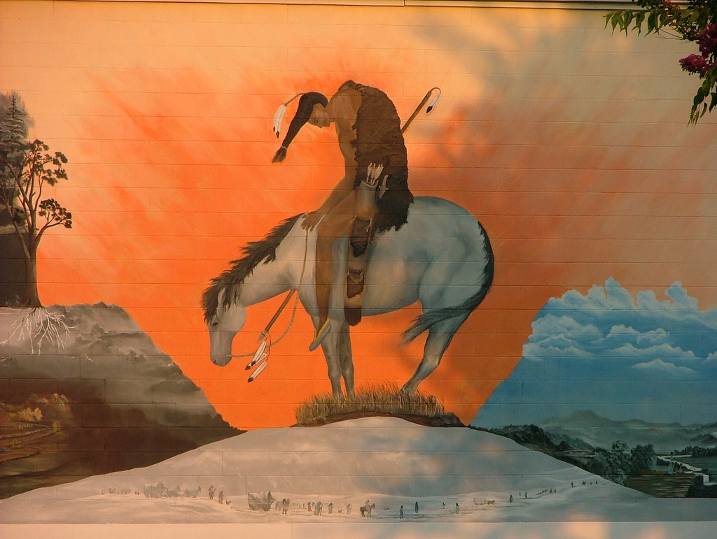 1024x771 All Sizes End Of The Trail Painting On Wall In Sallisaw Oklahoma - End Of The Trail Original Painting