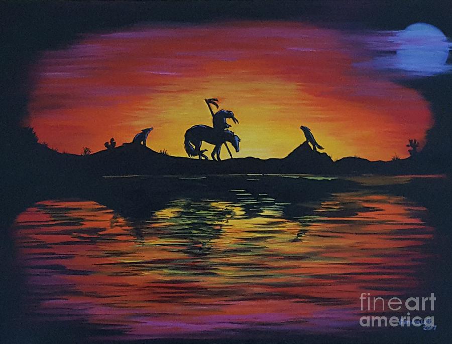 900x686 End Of The Trail Painting By Sandra Lett - End Of The Trail Painting