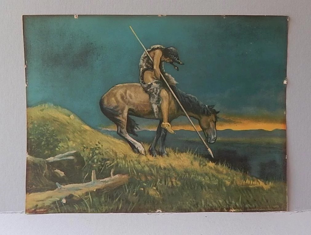 1011x767 End Of The Trail Vintage Print Colemans Collectibles Ruby Lane - End Of The Trail Painting