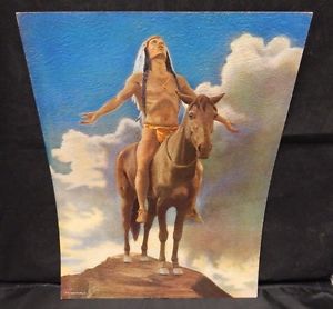 300x278 1920's Print Of A Indian On Horseback End Of The Trail 9x12 - End Of The Trail Painting