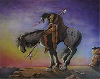 200x158 Khenson Fine Art By Cherokee Artist Kenny L. Henson - End Of The Trail Painting
