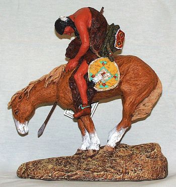 350x372 Daniel Monfort Sculptures - End Of The Trail Painting Original