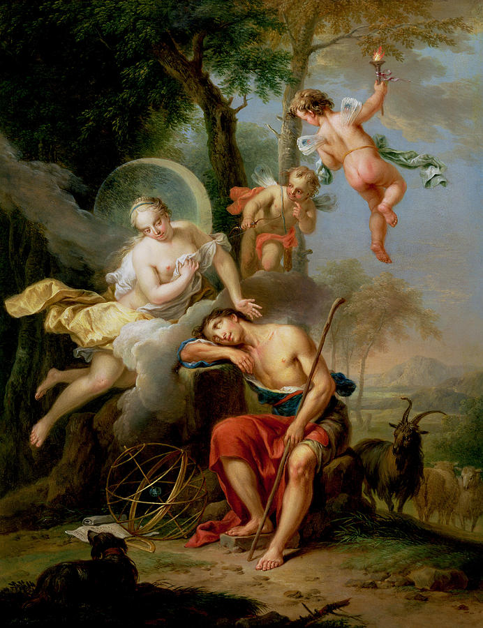692x900 Diana And Endymion Painting By Frans Christoph Janneck - Endymion Painting