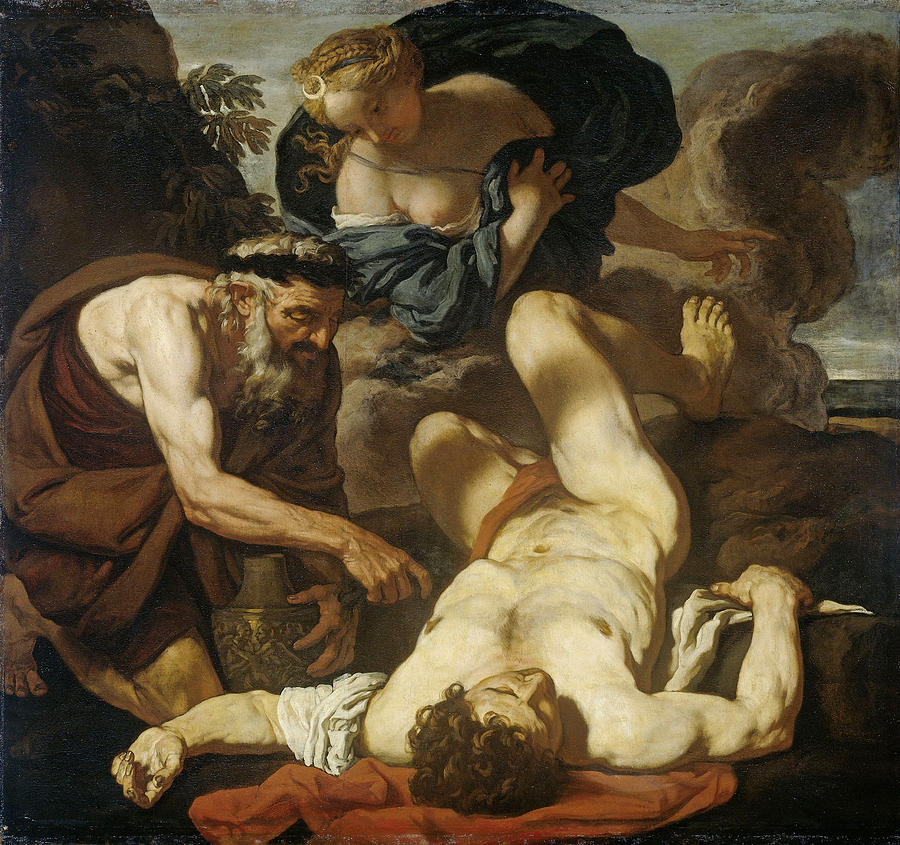 900x845 Selene And Endymion Painting By Attributed To Johann Carl Loth - Endymion Painting
