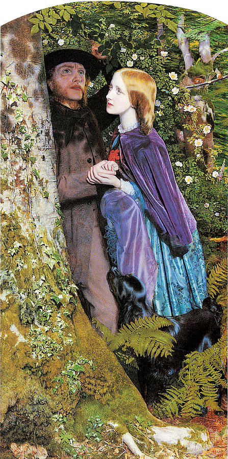 447x900 The Long Engagement Painting By Arthur Hughes - Engagement Painting