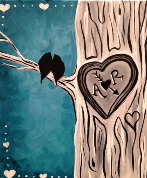 506x612 Cute Engagement Gift Idea For A Friend Paint Night - Engagement Painting
