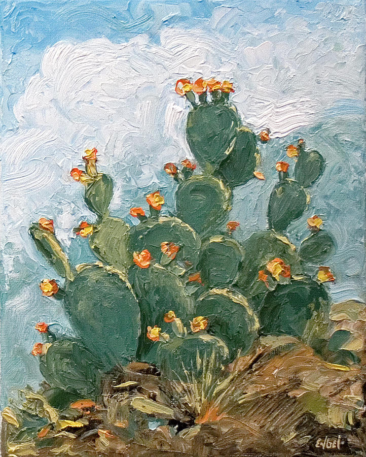 722x900 Prickly Pear Painting By Norman Engel - Engel Painting