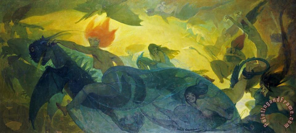 960x434 Carl Engel The Ride Of The Valkyries Painting - Engel Painting