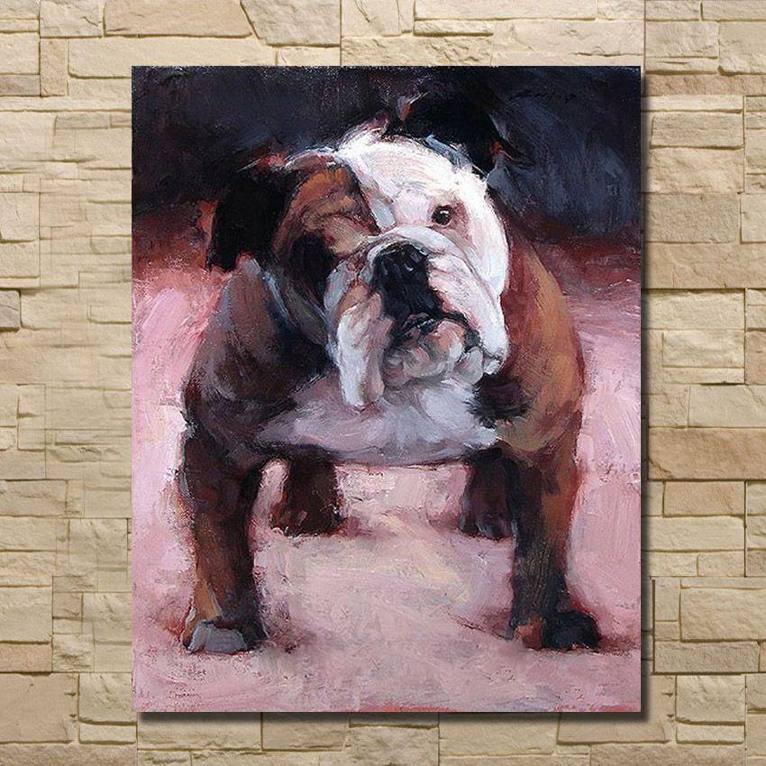 850x850 2018 Hand Painted English Bulldog Oil Painting Art Wall Pictures - English Bulldog Painting