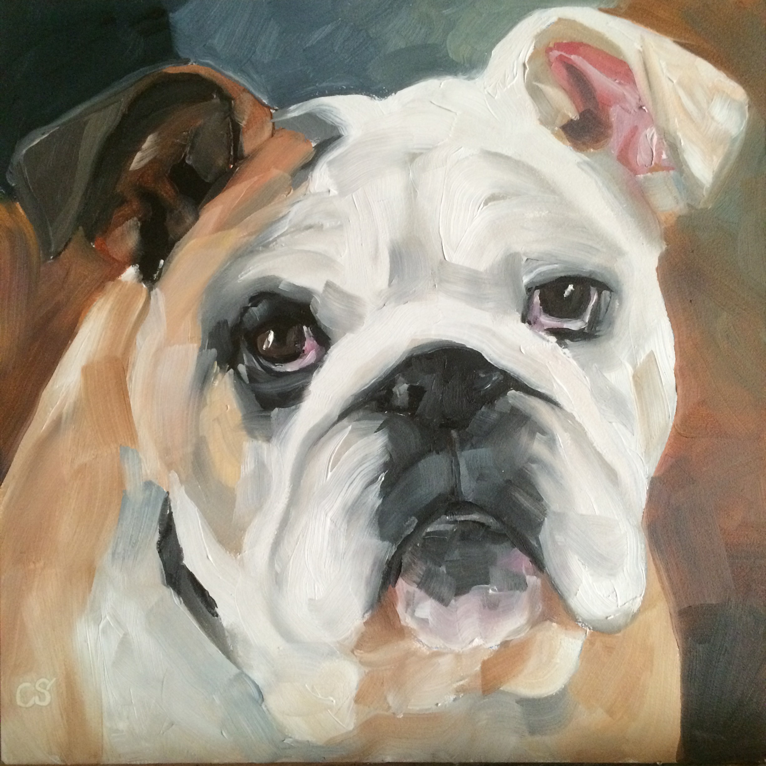 2448x2448 Just Another Pretty Face. This Is My First Bulldog Painting. - English Bulldog Painting