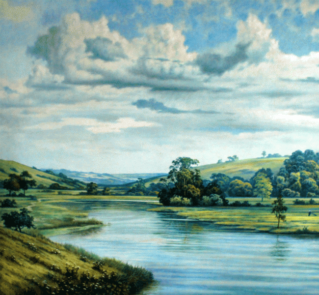 650x600 English Countryside (John Hudson Hawke) - English Countryside Painting