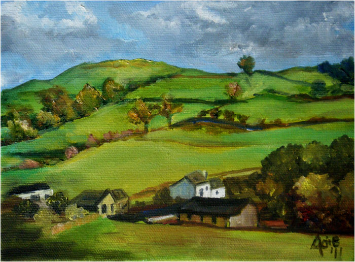 Paintings на английском. Английский пейзаж легкий на бинбон. English countryside Painting. A small Volcano in Mexican countryside картина. Описание картины пейзажа на английском.