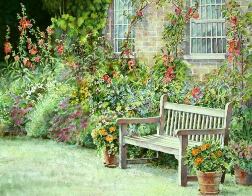 500x389 English Garden - English Garden Painting
