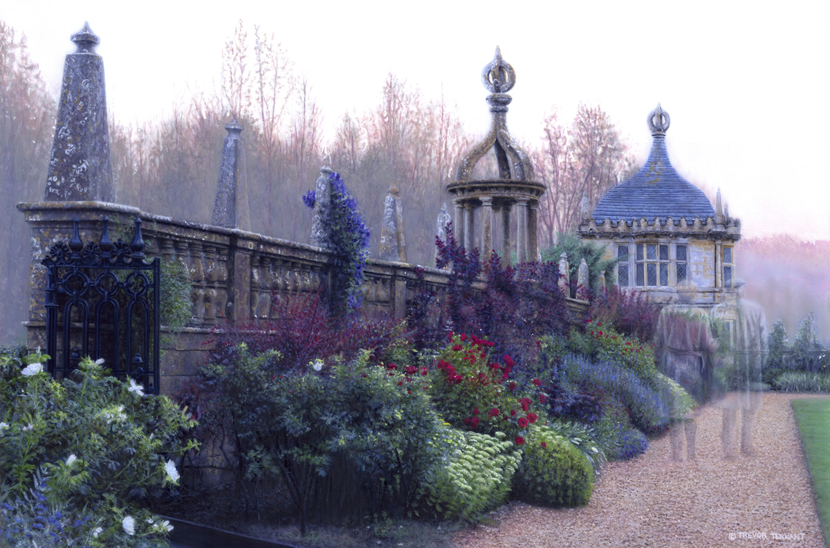1200x792 Painting Titled English Garden By Trevor Tennant - English Garden Painting