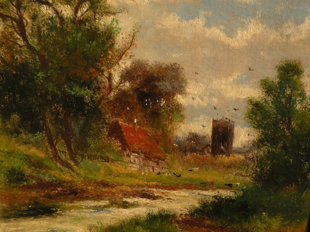 1024x768 Abraham Hulk Jr. (1851 1922) English Landscape Painting By Well - English Landscape Painting