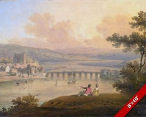 300x240 View Of Rochester Kent England English Landscape Painting Art Real - English Landscape Painting