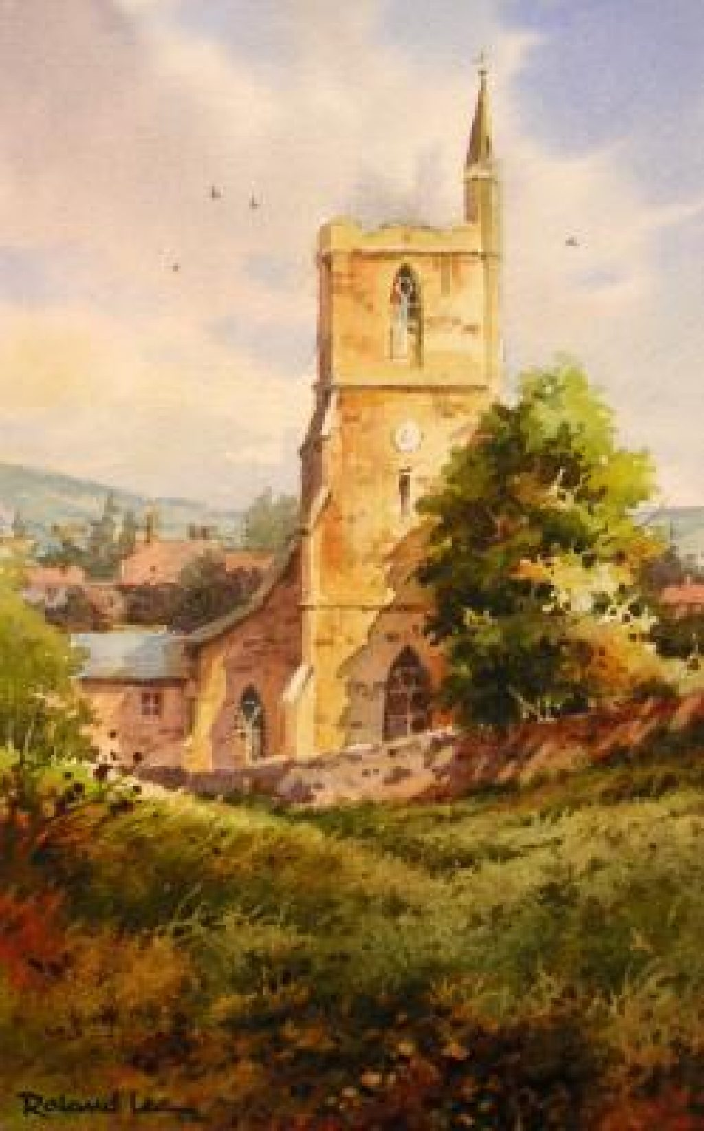 1024x1644 Watercolor Painting Lesson English Church Roland Lee - English Painting