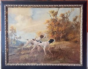 300x236 Dog Painting Hunt English Pointer A. D. Greer Oil Art Original - English Painting