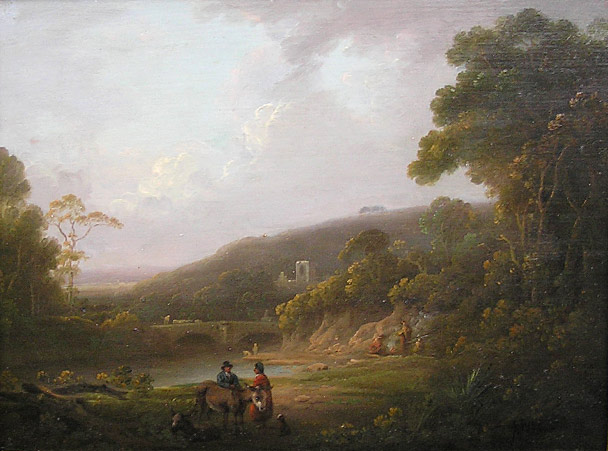 608x451 John Rathbone (1750 1807), An English Pastoral Scene For Sale - English Pastoral Painting