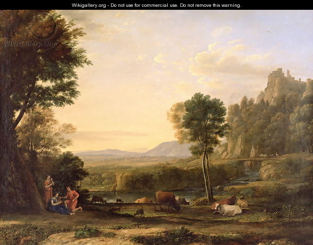 640x500 Pastoral Landscape, 1645 - English Pastoral Painting