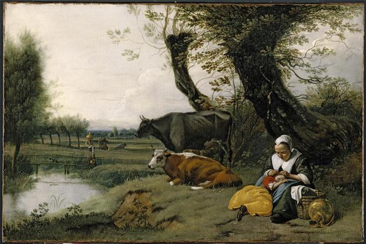 750x501 Pastoral Scene, C.1665 - English Pastoral Painting