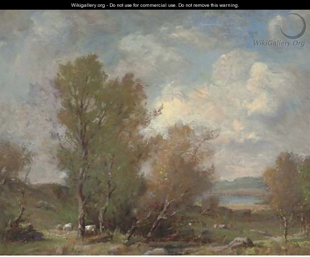 640x530 A Pastoral Landscape - English Pastoral Painting