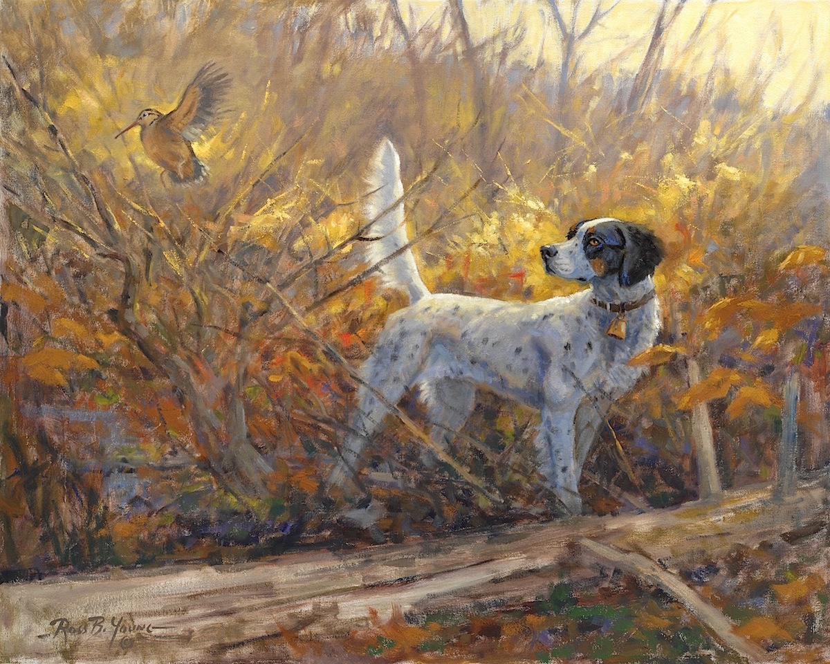 1200x960 English Setter And Woodcock Parlor Tricks - English Setter Painting