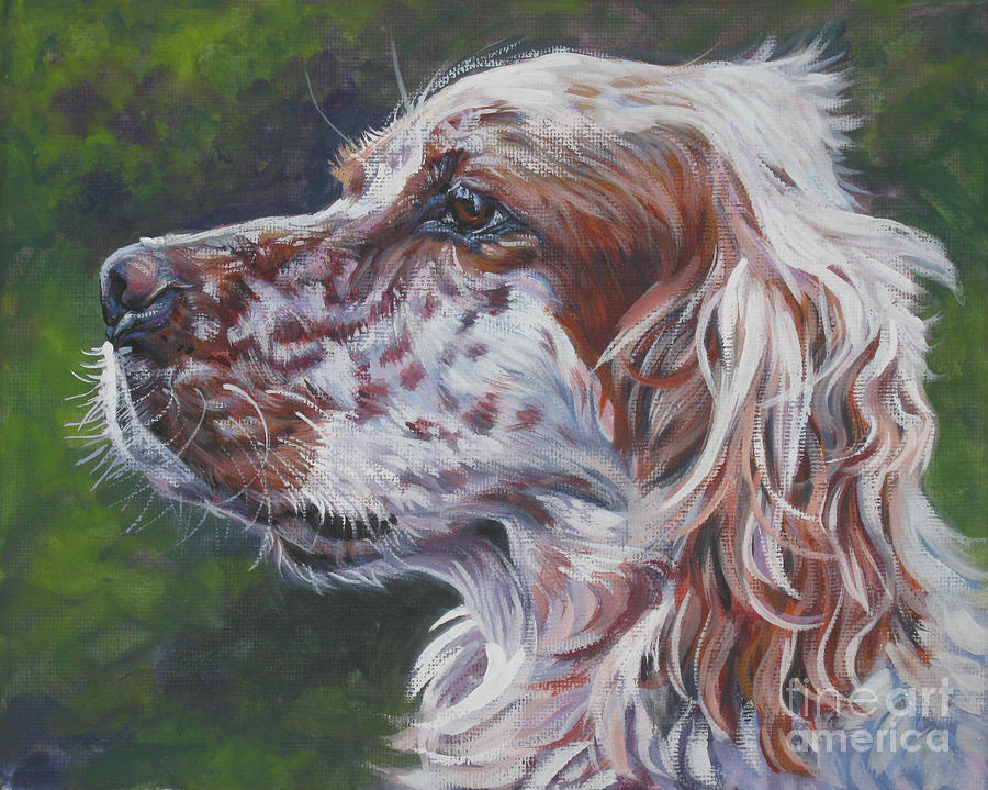 900x719 Orange Belton English Setter Painting By Lee Ann Shepard - English Setter Painting