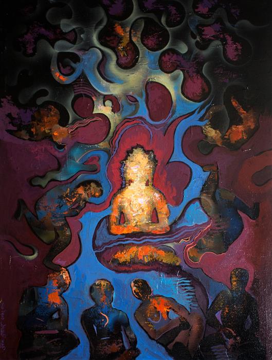 529x700 Glow Of Enlightenment By Yuvak Tuladhar - Enlightenment Painting
