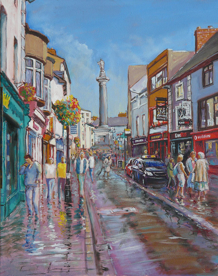 711x900 O'Connell Street Ennis Co Clare Painting By Tomas Omaoldomhnaigh - Ennis Painting