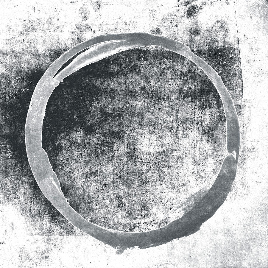 900x900 Gray Enso Painting By Julie Niemela - Enso Painting