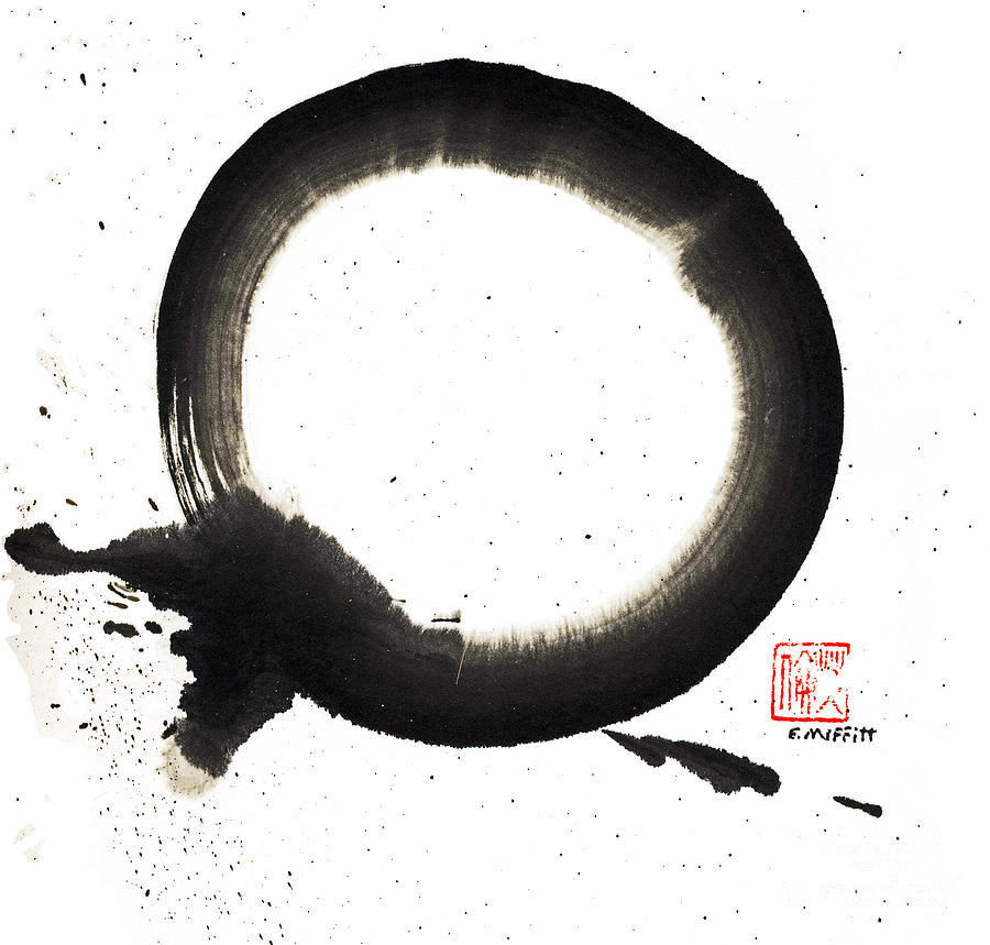 900x859 Union Enso Painting By Ellen Miffitt - Enso Painting