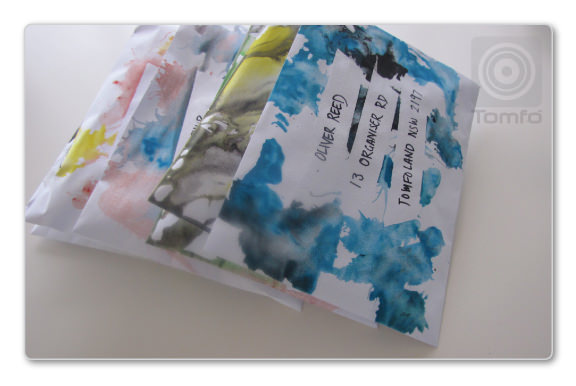 576x386 Blow Paint Envelopes Repurpose Children's Art Into A Thank You - Envelope Painting