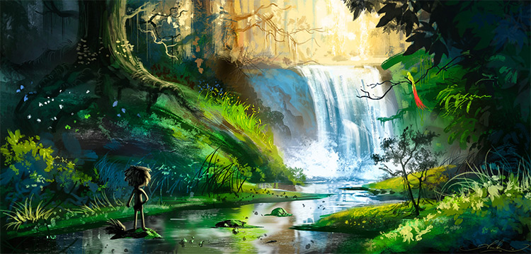 750x359 Jungle Environment Paintings For Concept Art Inspiration - Environment Painting
