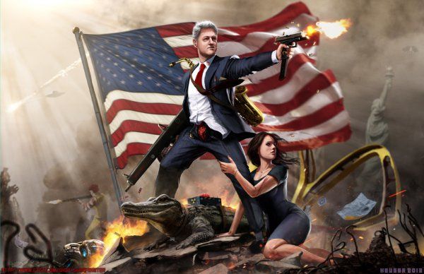 600x388 Bill Clinton The Lady Killer Painting Is Historically Epic - Epic Painting