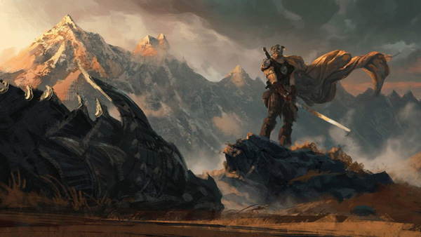 600x338 Create An Epic Fantasy Matte Painting Dovahkiin In Photoshop - Epic Painting