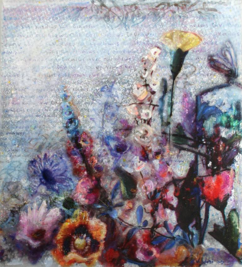 770x850 Saatchi Art Epicurus Garden Painting By Erietta Vordoni - Epicurus Painting