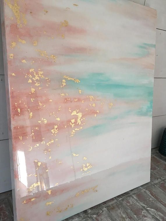 570x760 Sold Teal And Rose Pink Epoxy Resin Abstract Painting - Epoxy Resin Painting