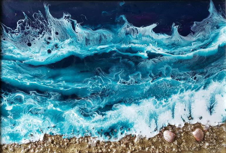 770x523 Saatchi Art Painting Abstract Sea Lace Created By The Artist - Epoxy Resin Painting