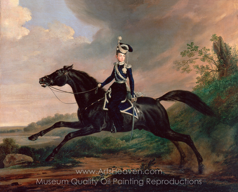 820x663 Reproduction Painting Franz Kruger Equestrian Portrait Of Grand - Equestrian Painting