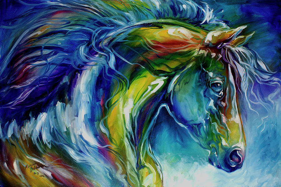 900x600 Midnight Run Equine Painting By Marcia Baldwin - Equine Painting