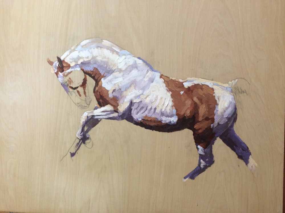 1000x750 Mustang Commission Red Colt Art Equine Art Amp Commissioned Paintings - Equine Painting