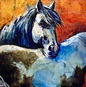 298x300 Carol Nelson Fine Art Blog Mixed Media Equine Painting,horse Art - Equine Painting