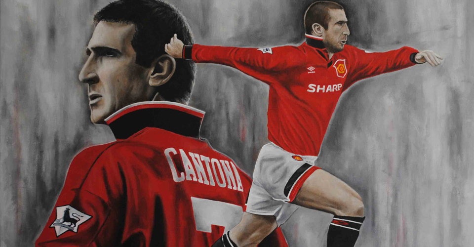 960x500 Eric Cantona Manchester United David Dunne Art - Eric Cantona Painting