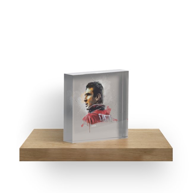 650x650 Eric Cantona Painting Acrylic Blocks By Uniteeds Redbubble - Eric Cantona Painting