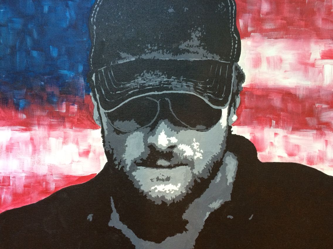 1136x852 Pop Culture Painting Eric Church Acrylic On Canvas Black - Eric Church Painting