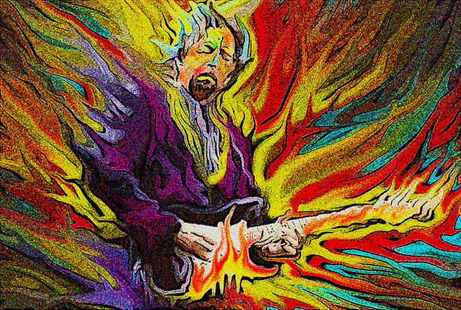 900x606 Eric Clapton Digital Art By Gr Cotler - Eric Clapton Painting