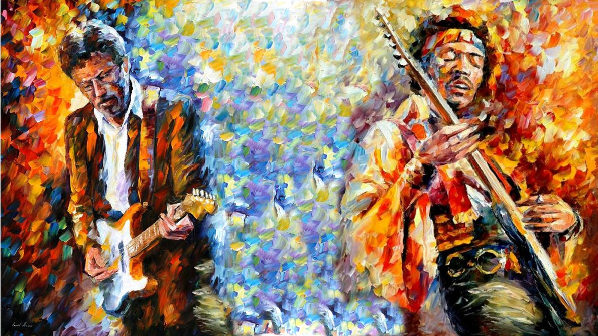 1191x670 Hendrix And Clapton Wallpaper By Crosshair Games - Eric Clapton Painting