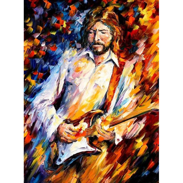 640x640 Hand Painted Modern Artwork Of Landscape Palette Knife Thick Art - Eric Clapton Painting